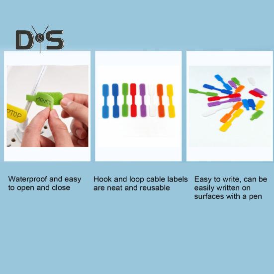 32Pcs Writable Cable Wraps Cord Labels Vibrant Color Reusable Compact Portable Cord Markers Cable Management Tools
