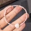 Natural crystal bracelet, pink crystal, white crystal, sweet heart bracelet, jewelry