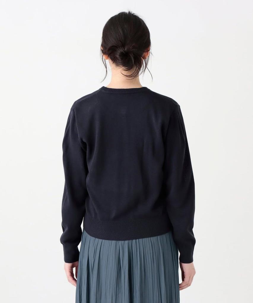 Afternoon Tea Living Sweater JK72 Covered Button Cardigan/Liberty Print, Medium, Navy