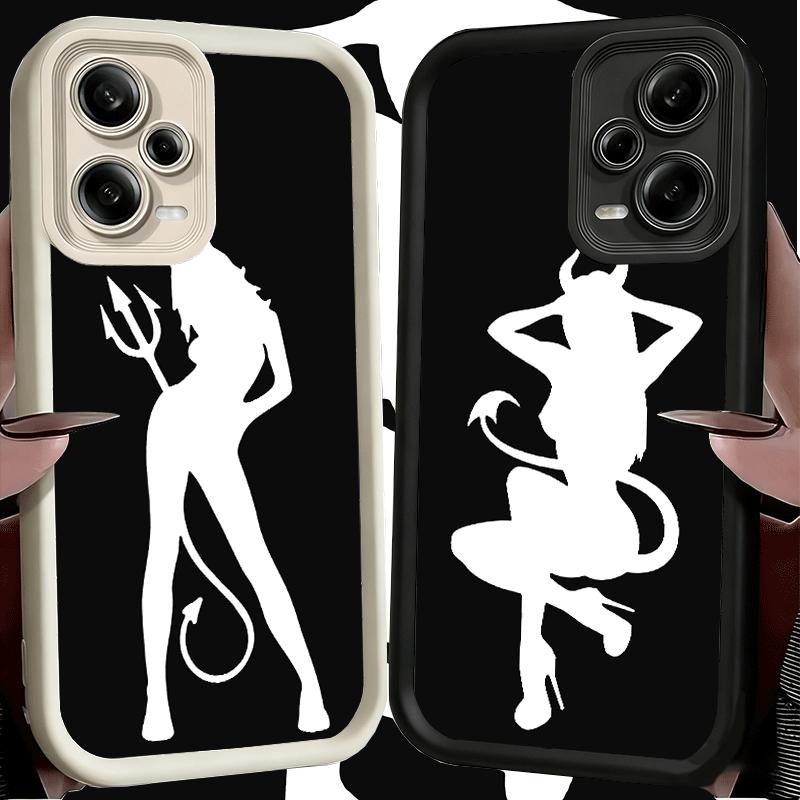 Devil Girl Silhouette Cool Soft Phone Case for Xiaomi Poco X7 X6 X5 Pro X4 Gt X3 F7 Ultra M8 M7 Redmi 15C 15 14C 13 13C 12 12C 1