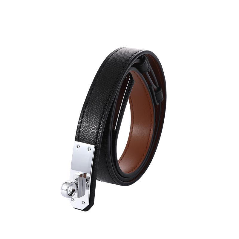Women's Genuine Leather Fashion Belt – Versatile Casual Waistband with Pin Buckle for Jeans