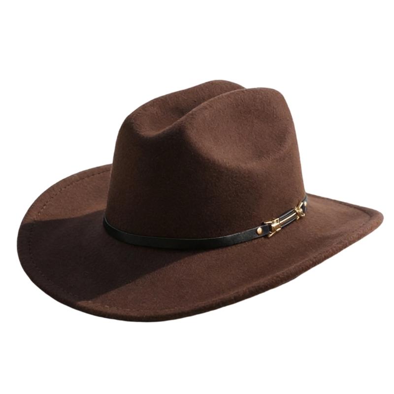 Windproof Cowboy Cap with PU Hat Belt and Wide Brims Design for Enhancing Sun Protections In Outdoor Activity Essential
