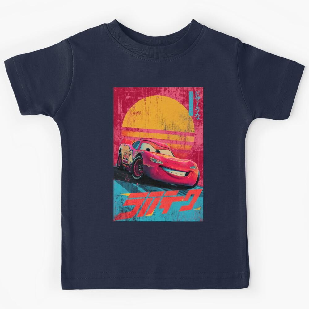 Lightning McQueen Vintage Sunset Poster Kids T-Shirt 100