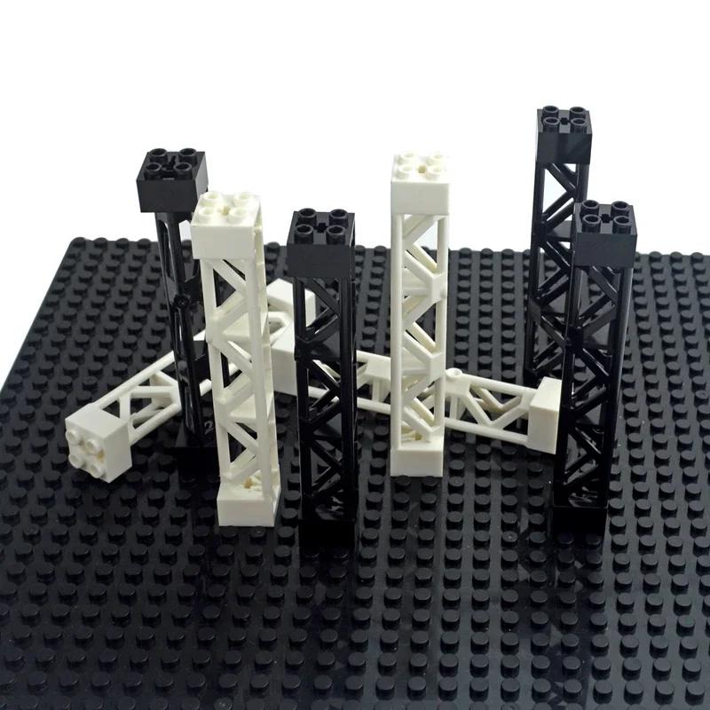 Building Blocks Imitating Steel Structure Suspension Bridge MOC 95347 Pillars DIY Assembly Railway Track Support Bracket