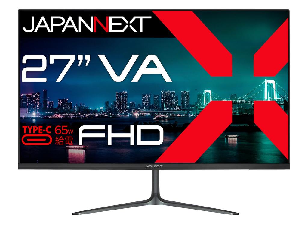 JAPANNEXT VA panel equipped Full HD resolution LCD monitor HDMI USB 65W power 27-inch (1920x1080) JN-V27FHD-C65W Type-C (maximum supply) [2-year