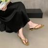 Französische Retro-Spitzkeil-Flip-Flops für Damen, leichte blaue Strand-Sandalen für den entspannten Urlaub