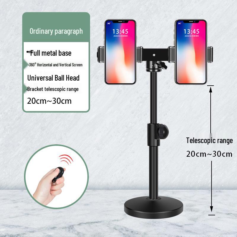 Multi-Functional Mobile Broadcast Stand with Fill Light and Adjustable Camera Positions for Photography and Video Recording