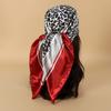 Fashion New Leopard Print Hijab 90cm Square Imitated Silk Scarf Designer Scarves Women Shawl Luxury Brand Wrap Muffler