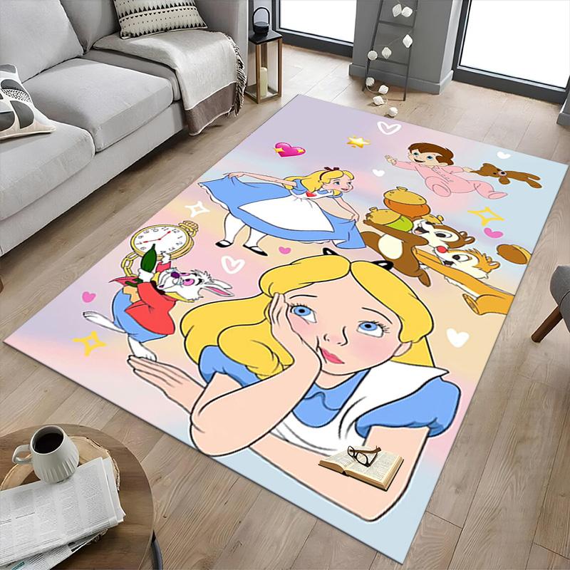 Alice Wonderland Adventure Carpet For Playroom Bedroom Living Room Sofa Home Decorkids Game Area Rug Nonslip Floor Mat