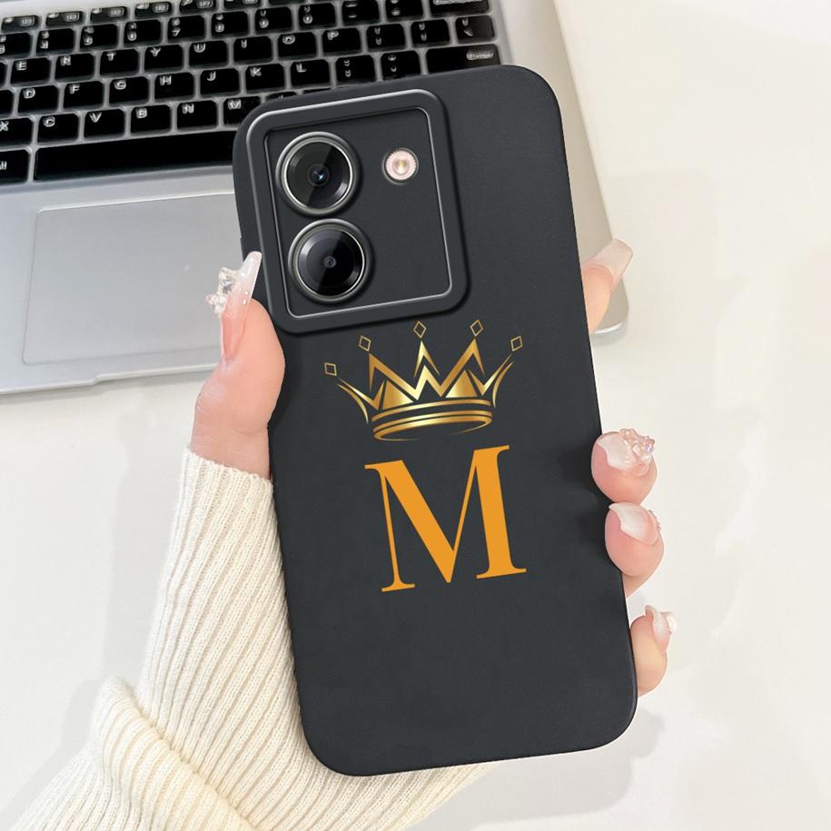 For Xiaomi Poco M7 Pro 5G Case Popular Flowers Letters Crown Fundas Soft Silicone Shockproof Cover For Xiaomi Poco M7 Pro Bumper
