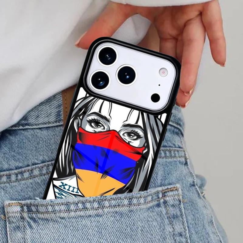 Armenian Flag Phone Case for iPhone 16e 15 14 13 12 17 Pro Max Plus Air 17pro Cover Coque