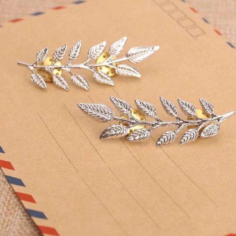 New Vintage Leaf Shirt Collar Pin Collar Brooch for Women's Brooch Metal Brooch Clothes Sweater Decorative Pin Fashion Jewelry