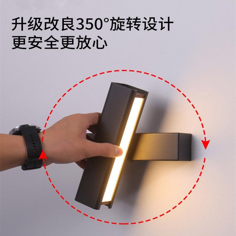 Indoor LED Rotate Wall Lights with Switch Fashion 7W White Black Wall Lamp FixtureS Corridor AIsle Beside Lighting Art Sconce