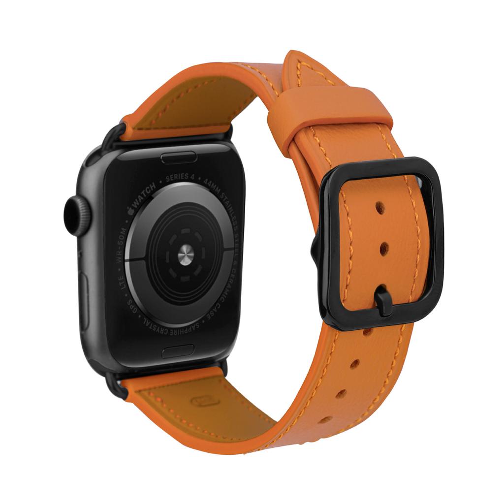Simple First Layer Calfskin Ultra Leather Watch Strap 49mm Replacement for Apple Watch Ultra All Series Premium Wristband Accessory