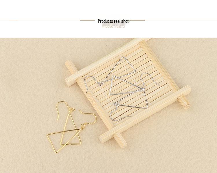 Tingxiang S925 Sterling Silver Triangle Bead Earring Hooks - Women's Simple Empty Settings Jewelry