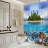 Tropical Paradise Shower Curtain - Island & Underwater Life Theme for Bathroom Decor, Adds Exotic Vibes and Ocean Beauty