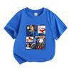 Kids Boys Girls 100% Cotton Crew Neck Short Sleeve T-Shirt, Cartoon Anime Skater Baseball Character Print Casual Comfortable Tee for Daily Summer Wear