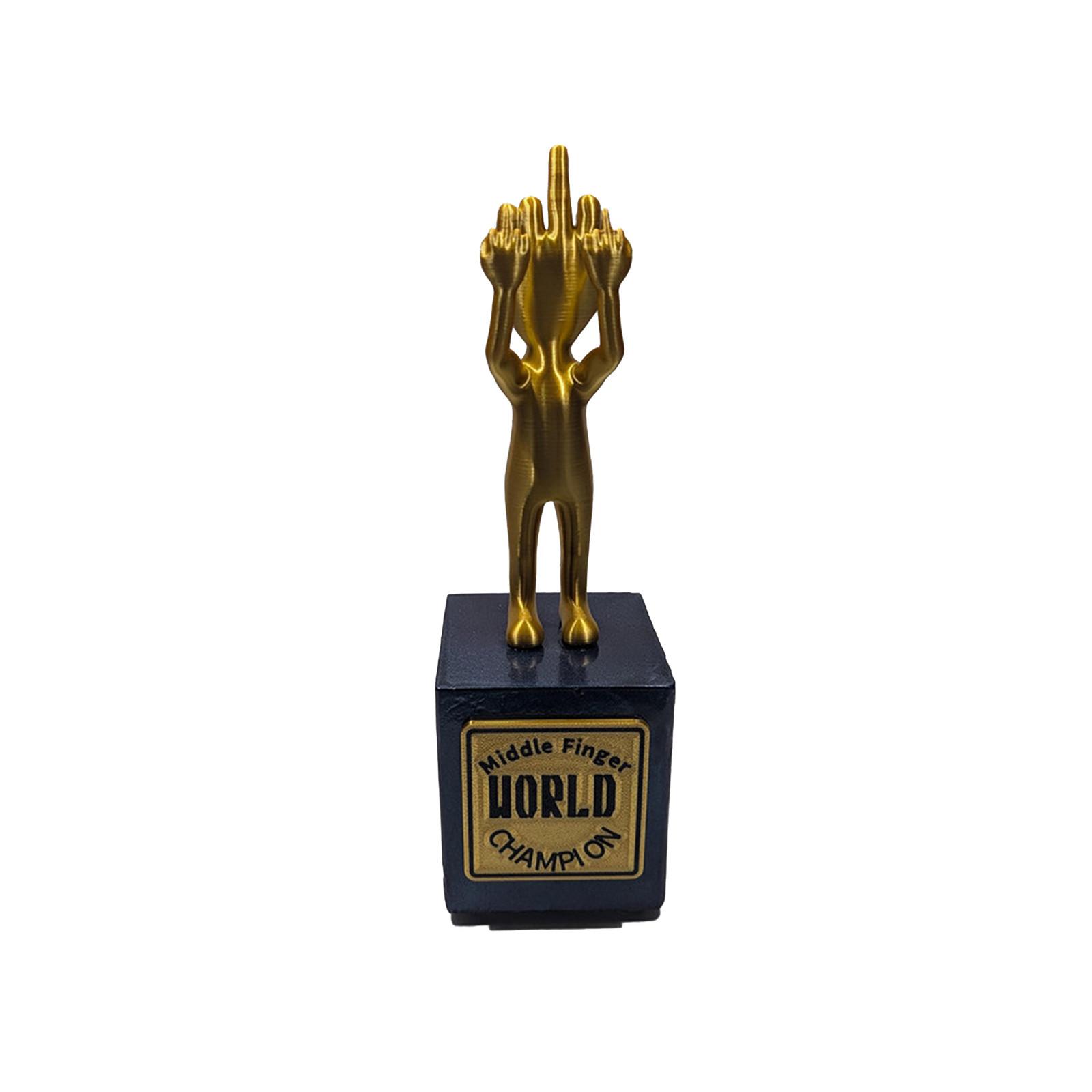 

Hilarious Middle Finger Trophy Award Perfect Gag Gift for Friends, Office Humor, and Party Decorations 8 Inch