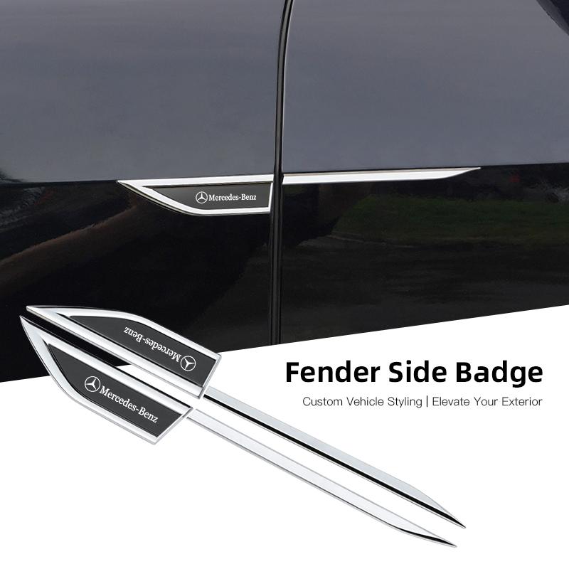 Car Metal Emblem Door Mudguard Sticker Auto Body Decoration For Mercedes Benz AMG A C E W203 W205 W206 W211 W220 W212 W201 W210 DZ0