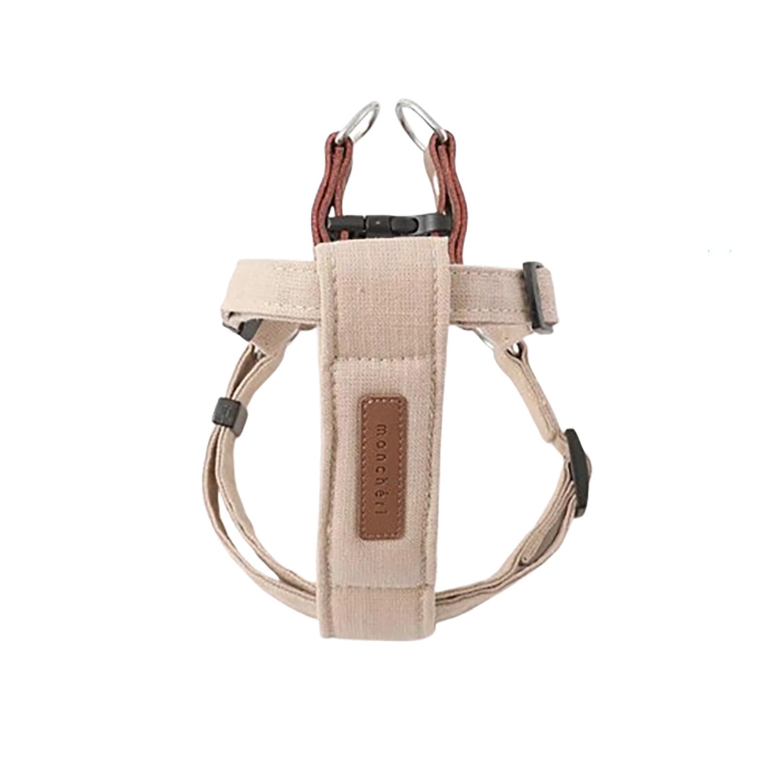 

Leather and Linen Harness for Small Dogs Adjustable Easy to Put on and Take Off with One Perfect for Walks and Outings Monchéri (M/Beige) Size, Touch,