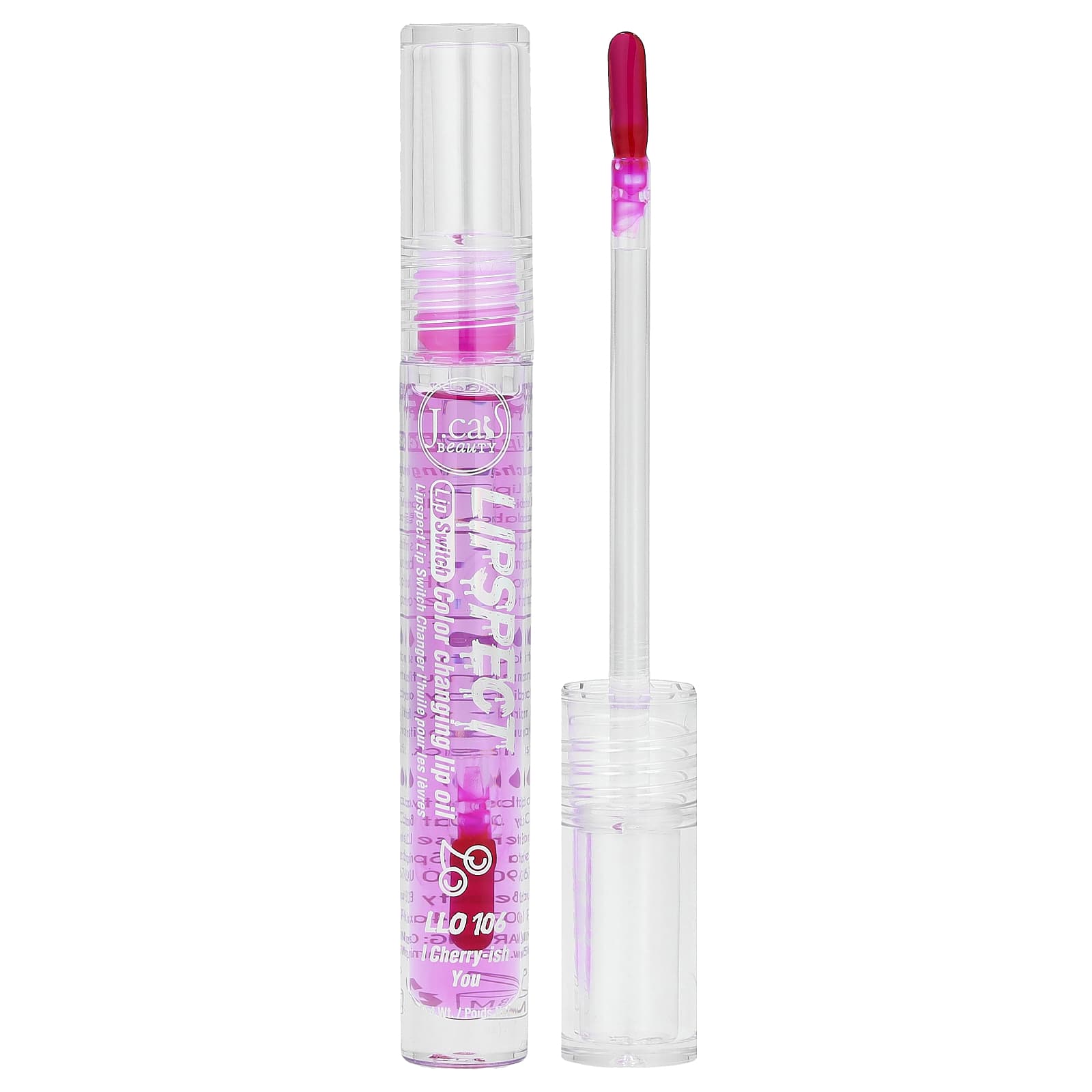

J.Cat Beauty, Lipspect Lip Sensor, Color-Changing Lip Oil, LLO106 I Cherry-Shea Oil, 3 ml (0.1 fl oz)