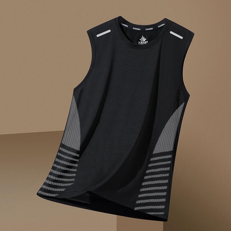 Gilet Sportivo da Uomo Estivo Asciugatura Rapida Traspirante Base Shirt Allenamento Spalle Larghe Senza Maniche Maglietta Tecnica Traspirante Top