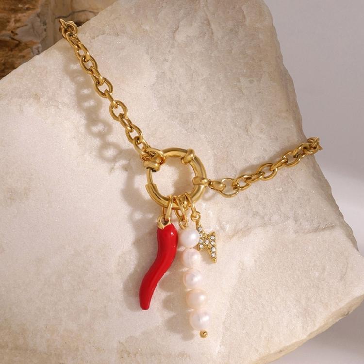 Fashionable Pearls Pendant Bracelet Fashionable Women's Bracelet with Lustrous Pearls and Strong Chain for Parties