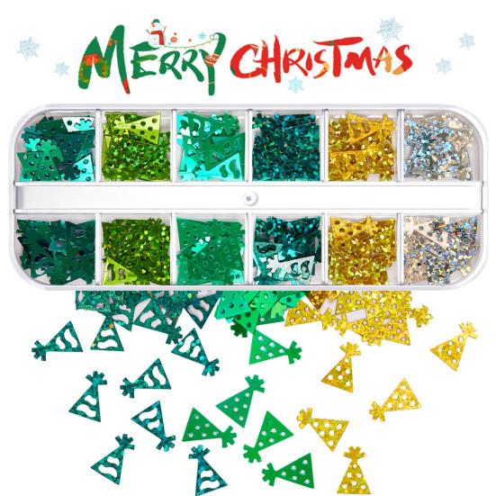 1 Box Nail Sequins Ultra-Thin Bright Color Mix Shape Wide Application Easy To Apply Decorative PET