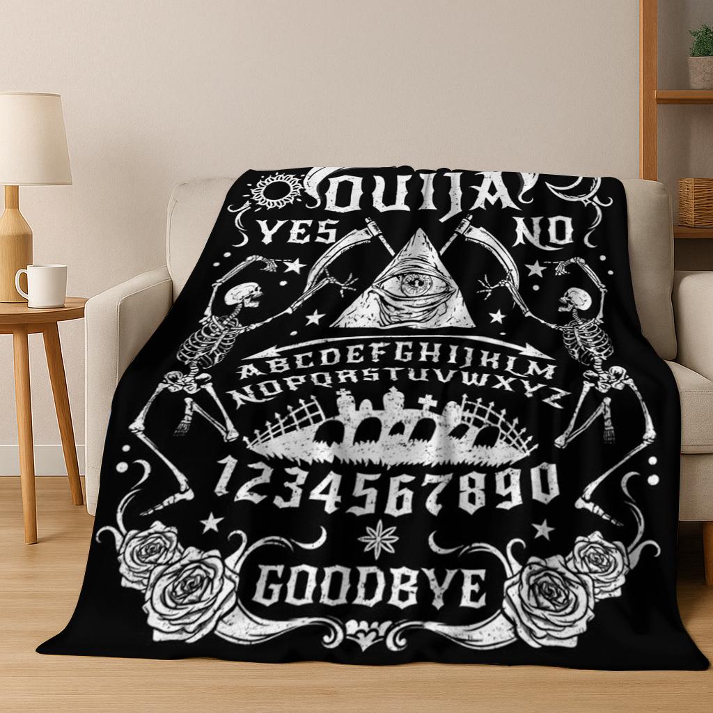 Ouija Tarot Tavola di stregoneria gotica Coperta di flanella Coperta morbida e calda per camera da letto Soggiorno Letto Viaggi Campeggio