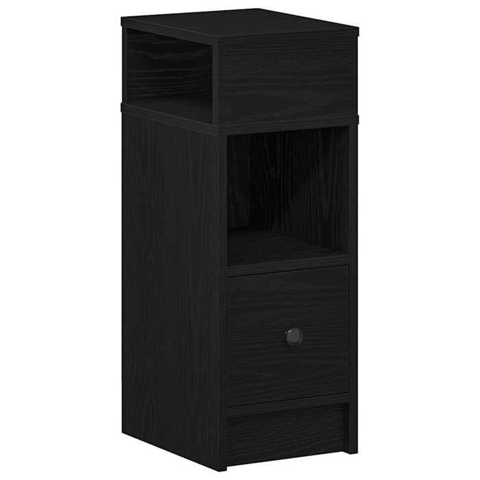 VidaXL Bedside Table with Drawer Black 25x31x66 Cm, Side Table, Bedside Cabinet, Side Table for the Bedroom, Table 858616