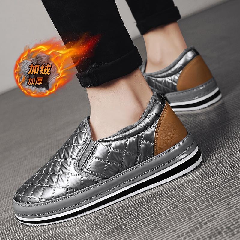 

One Slip Slip Shoes Men s Winter Men s Shoes Velvet Warm Cotton Shoes Student Casual Sneak Shoes Youth 2024 New Style 44