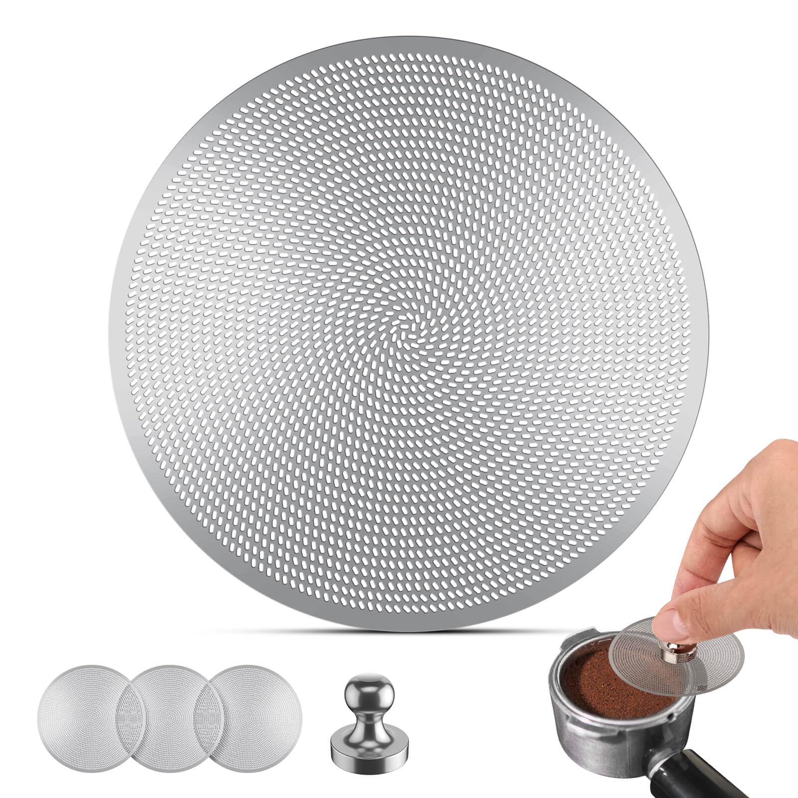 

Set of 3 51mm Espresso Pack Screens - 0.2mm Ultra-Thin Pack Screens, Magnetic Stainless Steel Reusable Coffee Filters for Espresso Machines with 51mm