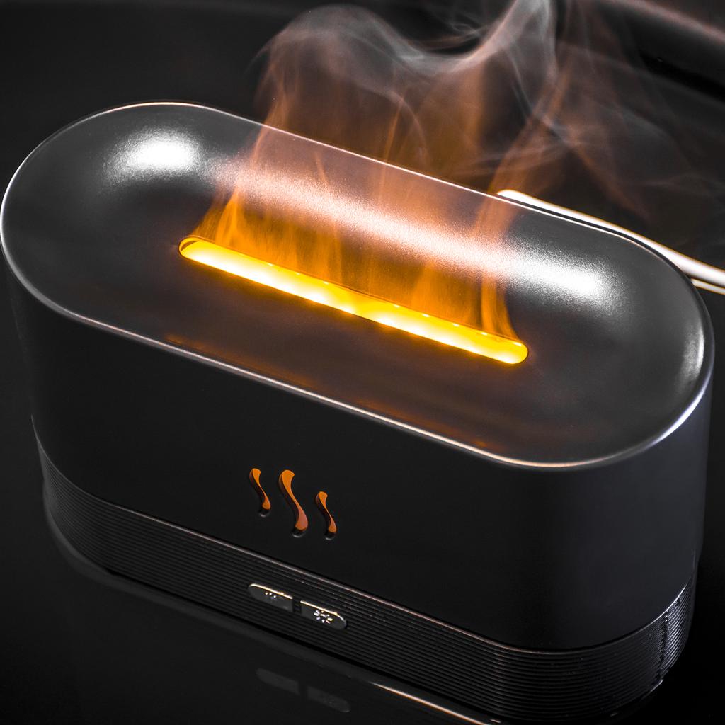 Air humidifier diffuser fireplace usb aromatherapy for living room black