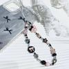 Original Ins Sweet Cool Pink and Ink Color Beaded Hot Girl Phone Chain DIY Lanyard Chain CCD Camera Pendant Hanging Chain