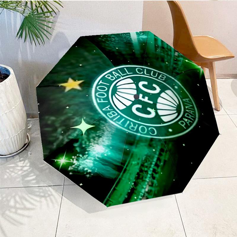 Green Football Club Emblem Printed Automatic Umbrella, 8-Frame for Travel, camping, Casual Umbrella, Essential Gift for for family and friends