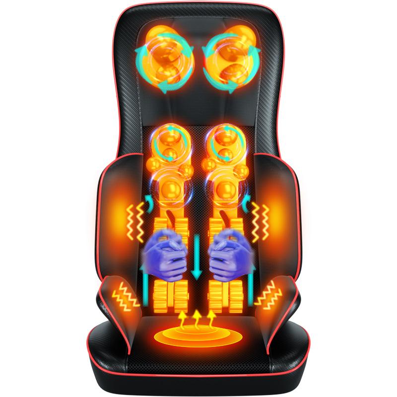 Smart Full Body Massage Pad Tool Neck Waist Vibration Shiatsu Heat Kneading Massage Chair Cushion for Car & Home Office Use Seat