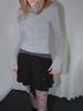 ETMON Knotted Frill Mini Skirt, Black