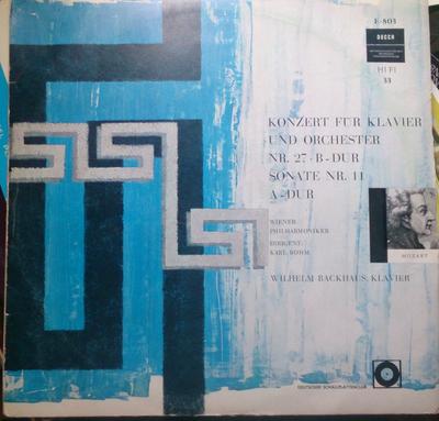 LP Record WOLFGANG AMADEUS MOZART  WIENER PH  Konzert Fr Klavier Und Orchester N F803 Decca Germany Classical Used