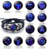 Fashion 12 Zodiac Signs Constellation Charm Bracelet For Men Multilayer Weave Leather Bracelet Unisex Jewelry Accessries Gifts