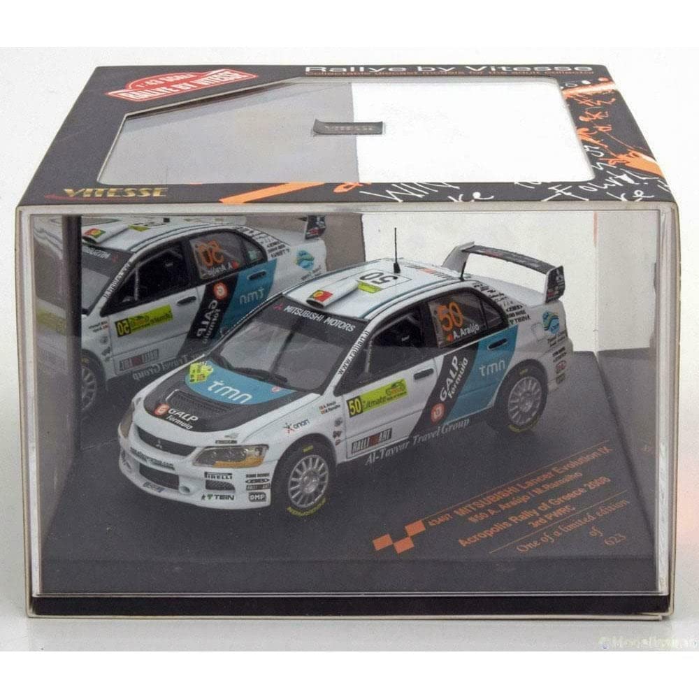 

Vites Mitsubishi Lancer Evolution IX PWRC Acropolis Rally 2008 3rd Place 1/43 A.Araujo/M.Ramalho #50