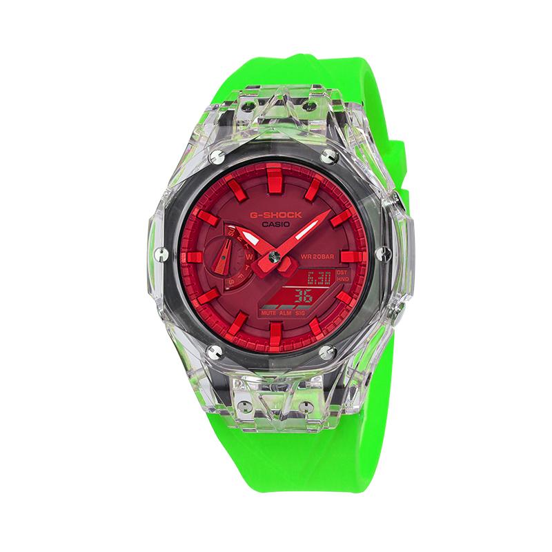 Casio Unisex Liquid Crystal/Analog Dual Display Series Red Watch GA-2100-4A(Watch4--)