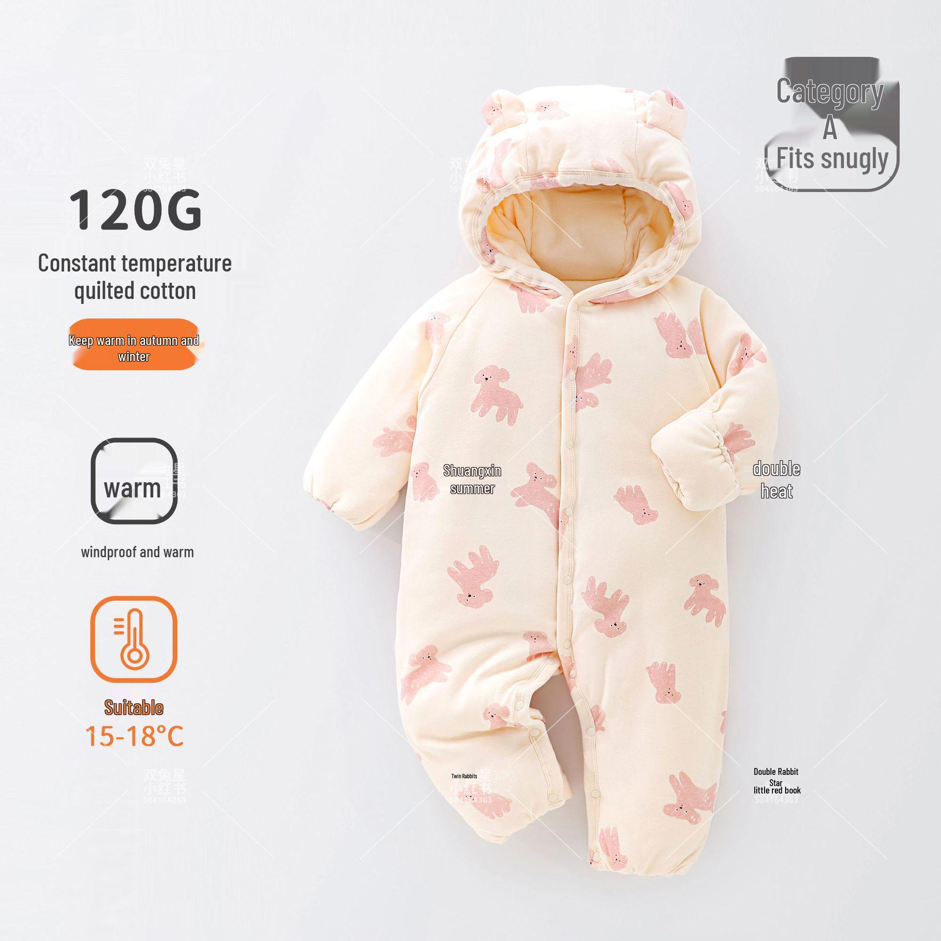 

Зимний детский комбинезон Yirijia: 120г Утепленный ромпер с капюшоном 73 cm