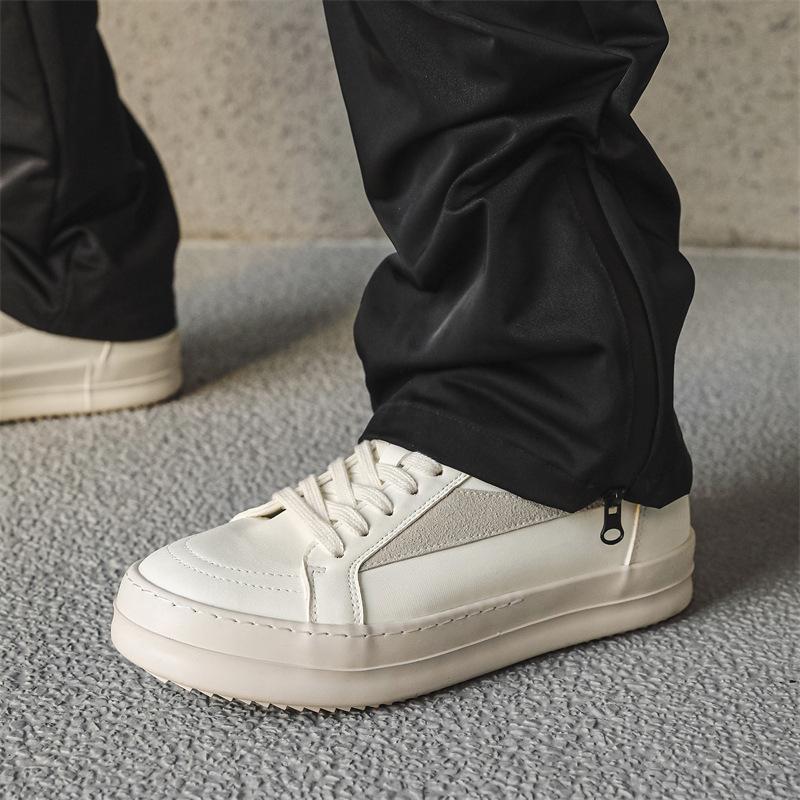 2025 New Niche High Street Tide Brand Flat for Men's Shoes Trendy Sports Leather Surface Versatile Casual Board Shoes Men