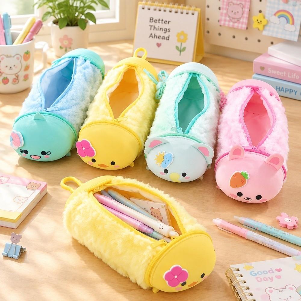 Creative Silicone Soft Pencil Case Multifunctional Large Capacity Stationery Bag Dinosaur Rabbit Pencil Pouch Boys And Girls