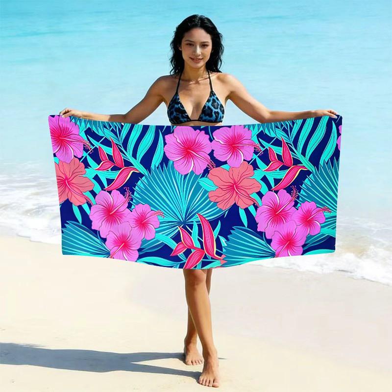 Ultrafine Microfiber Beach Towel Thick Quick Dry Bath Absorbent Swim Custom Print Design Adults Kids Pool Travel