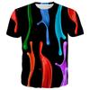 Color Splash 3D Printed T-Shirts Summer Casual Street Oversized Tops Round Neck Short Sleeve Colorful Men's T-shirts