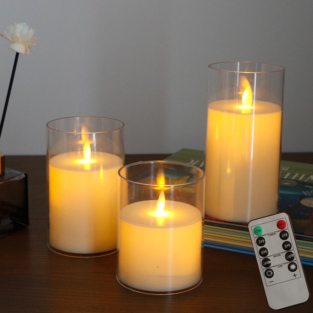 LED Remote Control Candle Light with Plastic Cover for Weddings, Bars, and Birthdays