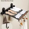 Invisible Retractable Folding Drying Rack with No-Punch Suction Cup for Balcony