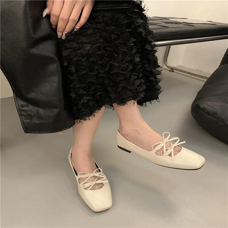 Fashion Luxury Designer Casual Women Mary Janes Shoe Elegant Female Footwear Ballet Flats Round Toe Dress Ballerinas Women Lolita Shoes