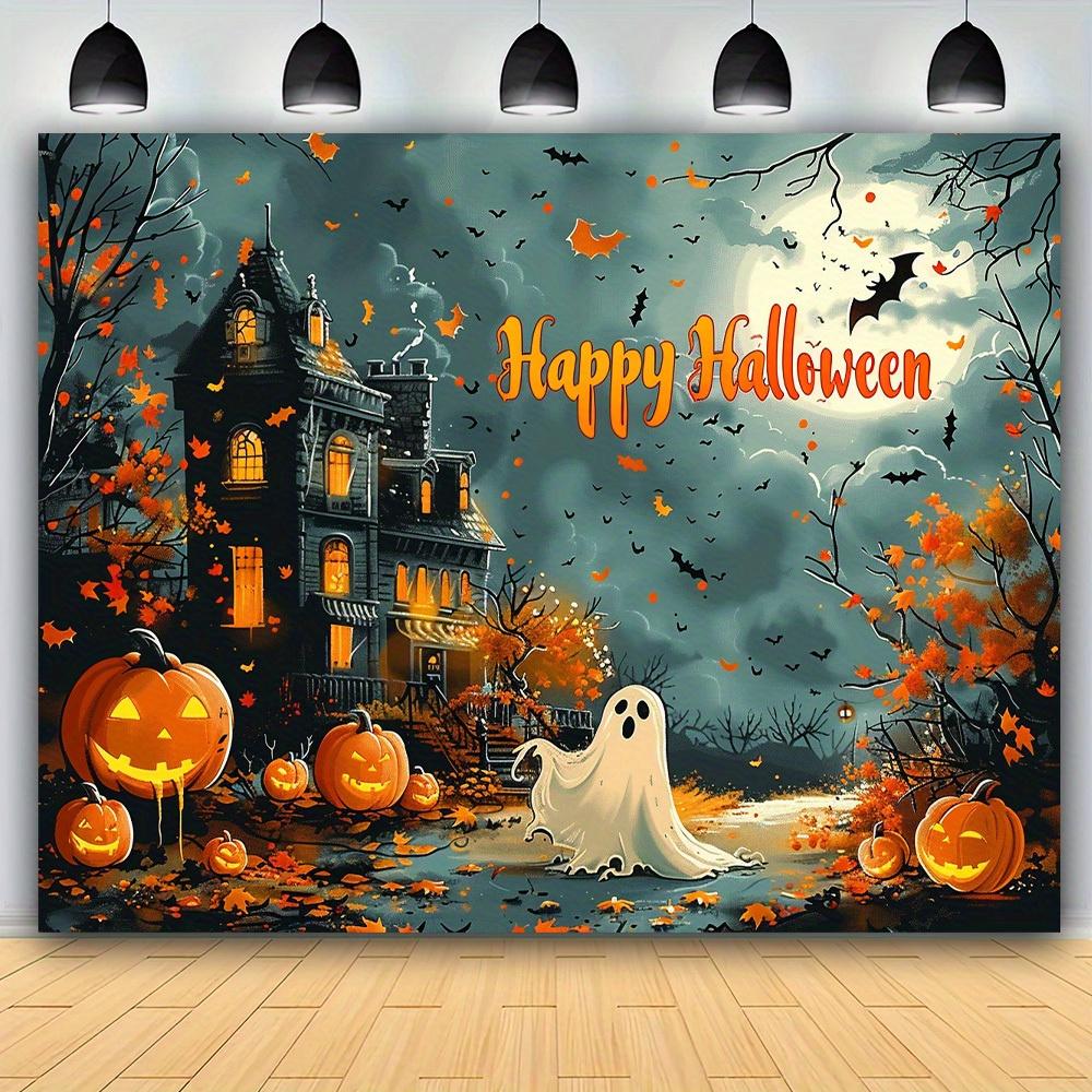 1pc2D flat Halloween banner background cloth for photography, birthday party decoration, no power required——sym